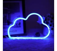 AOOTE Nube de Luz de Neón, Nube en forma de LED Signo, Decoración Nube Luces de Neón Por Batería o USB, Nube Señal de Neón para Niños Dormitorio, Fiesta de Cumpleaños, Bar, Navidad, Luz Azul
