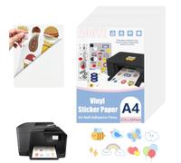 AOOTE Papel Adhesivo de Vinilo Transparente,26 Hojas Vinilo Adhesivo Imprimible A4 Impermeable,80 Micras,A4 Vinilo Imprimible Etiqueta para Impresoras de Inyección de Tinta,297x210mm