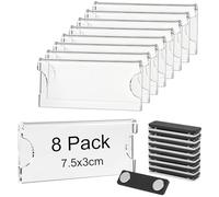 AOOTE Placa Identificativas Magnéticas,8PCS Placa Identificativa Iman de 75 x 30 mm,Placas para Ropa para un agarre fuerte en la ropa