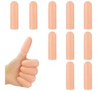 AOOTE Protector de Dedos Gel Funda Finger,10 Pcs Dedos Mano de Silicona,Protectores de Pulgar Reutilizables,Dediles Flexibles para Alivio de Agrietamiento, Callos y Artritis,1.5x4.8cm