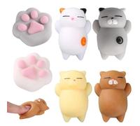 AOOTUERL 6 Piezas Juguete para Apretar con Pata de Gato, Juguete para Apretar Pata de Gato, Squishy Pata Gato, Cat Squishy Toys,Cat Paw Silicone Squeeze Juguete para la Relajación de la Ansied