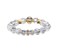 AOOWER Pulsera hecha a mano para la prosperidad y la buena fortuna con cuentas de cristal y banda elástica unisex espiritual, 8/10mm, Cristal, No es una piedra preciosa
