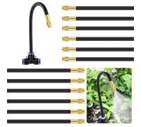 AOOWU Aspersor Atomizador, 12 PCS 20.5 mm Boquillas Nebulizacion con Tubo Manguera 8 mm OD, Ajustable 360° Boquilla de Nebulización de Riego de Latón para Jardín, Terraza y Césped