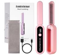 AOOWU Cepillo Alisador Pelo, 9 Temperatura Eléctrico Alisador de Pelo con Pantalla LED, Cepillo Alisador de Cabello Protección Antiquemadura Anti Encrespamiento, Plancha de Pelo Portátil Inalámbrico