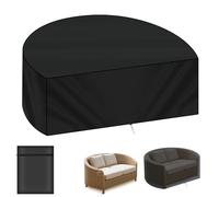 AOOWU Funda Sofa Cama Exterior Funda Cama Jardin, 210D Tela Oxford Funda para Isla de Sol Exterior Semicírculo con Cremallera, Impermeable Cubierta de Cama de Jardin (230X120X100CM)