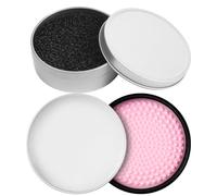 AOOWU Jabón de Limpieza de Pinceles de Maquillaje, 3-in-1 Juego Limpiador de Brochas de Maquillaje con Esponja de Eliminación Color con Jabón Sólido y Almohadilla de Limpieza de Pinceles Maquillaje