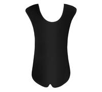 AOOWU Maillot de Danza para Niña, Leotardos de Gimnasia Rítmica para Niños, Leotardos de Danza Sin Mangas Cuello Redondo Niña para 8-9 Años, Negro (150cm)