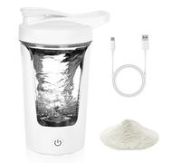 AOOWU Mezclador de Proteinas Eléctrica, 450ml Vaso Shaker Portable Recargable por USB, Botella Mezcladora de Batidos de Proteínas Sin BPA, Proteina Mezclador Vortex Eléctrico para Fitness (Blanco)
