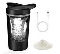 AOOWU Mezclador de Proteinas Eléctrica, 450ml Vaso Shaker Portable Recargable por USB, Botella Mezcladora de Batidos de Proteínas Sin BPA, Proteina Mezclador Vortex Eléctrico para Fitness (Negro)