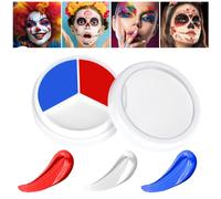 AOOWU Pintura Corporal y Facial, 3 Colores Pinturas Halloween Cara, Clown Maquillaje Halloween, Pintura Facial Aceitosa Adultos Niño, Kit Maquillaje Halloween Carnaval Festival Clown Vampiro Cosplay