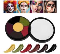 AOOWU Pintura Corporal y Facial, 6 Colores Pinturas Halloween Cara, Clown Maquillaje Halloween, Pintura Facial Aceitosa Adultos Niño, Kit Maquillaje Halloween Carnaval Festival Clown Vampiro Cosplay