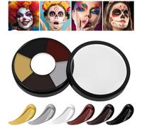 AOOWU Pintura Corporal y Facial, 6 Colores Pinturas Halloween Cara, Clown Maquillaje Halloween, Pintura Facial Aceitosa Adultos Niño, Kit Maquillaje Halloween Carnaval Festival Clown Vampiro Cosplay
