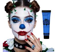 AOOWU Pintura Mate Infantil, 25ml Tubos de Pintura Facial y Corporal, Pinta Caras a Base de Agua, Pinturacara Niños Hipoalergenica, Lavable, Maquillaje Profesional de Pintacaras para Halloween (Azul)