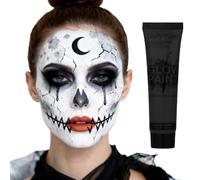 AOOWU Pintura Mate Infantil, 25ml Tubos de Pintura Facial y Corporal, Pinta Caras a Base de Agua, Pinturacara Niños Hipoalergenica, Lavable, Maquillaje Profesional de Pintacaras para Halloween (Negro)