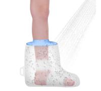 AOOWU Protector de Escayola Impermeable Piernas Cortas Niño, Funda Protectora Venda, Protector de Ducha Piernas Cortas Niño Reutilizable, Protectores de Escayola Mantenga Vendaje Seco Durante el Baño