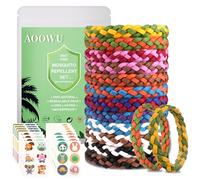 AOOWU Pulseras Repelentes de Mosquitos, 12 PCAK Ajustables Cuero Pulseras con 72 PCS Parches de Citronela Antimosquitos, Repelente de Insectos Natural Acción Hasta 120H Dibujos Bebés, Niños y Adultos