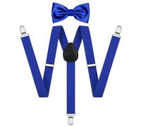 AOOWU Set de Tirantes y Pajaritas 2.5cm Ajustables, Accesorio Retro para Traje Business, Fiesta y Boda
