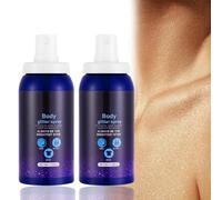 AOOWU Spray de Purpurina Líquida, Spray de Brillo Corporal, Brillo Corporal de Maquillaje, Pulverizador de Purpurinas, Impermeable, Brillantina Líquida para Carnaval Fiestas (60ML-2PCS)