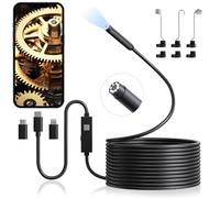 Aopick Endoscopio Cámara de Inspección, 1920P HD Camara Endoscopica para Movil de Serpiente, IP67 Impermeable con 8 Luces LED Sonda de 7,9 mm para Android, iPhone, Samsung(5M/16.5FT)