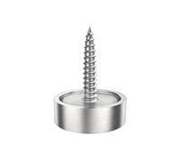 Aopin Tapa de rosca para espejo, cubierta decorativa de espejo, cierres de clavos para espejo decorativo, letrero y publicidad, clavos, construcción, plata, cepillado, 16 mm, 1 unidad