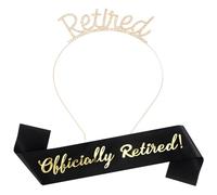 AOPRIE Diadema jubilada fow para mujer, tiara Crwon para hombres, banda oficialmente jubilada para jubilación, trabajo, fiesta, eventos, suministros de fiesta, regalos, decoraciones, dorado y negro