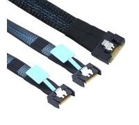 AoQhir Slimline SAS SFF-8654 8I a Dual MCIO 4I Cable de servidor con diseño de cubierta completa antidesenchufe, arnés de alambre de cobre de alta velocidad de 16 G (1 m/39.37 pulgadas)