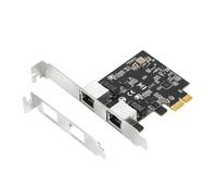 AoQhir Tarjeta de red PCIe X1 a 2.5G RTL8125B Gigabit Ethernet adaptador para computadora y servidor, tarjeta LAN PCI-E x1 de 2500 Mbps con indicadores LED duales, soporte de perfil completo y bajo