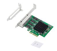 AoQhir Tarjeta de red PCIe X4 a RJ45 Gigabit Ethernet de 4 puertos, adaptador LAN de 1000 Mbps con chipset RTL8111H - NIC PCI Express de alta velocidad de 10/100/1000M compatible con chasis pequeño