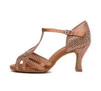 AOQUNFS Zapatos de Baile Latino Mujer Salsa y Bachata Zapatos Baile de Salon,L547-Bronce-6cm,EU41