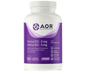 AOR Metil B12 5 mg, metilcobalamina de alta potencia para soporte neurológico avanzado y metabolismo energético, pastillas sublinguales profesionales - 60 unidades biodisponibles suplemento dietético