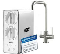 Aora GT600 Sistema de ósmosis inversa + Grifo de tres vías SIN perforación Filtro de agua de ósmosis + Filtración de 8 etapas y cambio de filtro en 3 segundos, sistema RO sin tanque (GT600 + Salida en