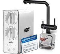 aora Sistema de ósmosis inversa GT600 + grifo de acero inoxidable de 3 vías sin taladrar - Filtro de agua de ósmosis con 8 etapas de filtración y cambio de filtro en 3 segundos - Sistema de ósmosis