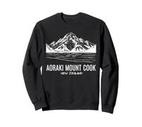 Aoraki Mount Cook Nueva Zelanda Retro Ilustración Souvenir Sudadera