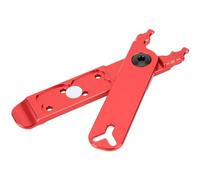 Aoresac Alicate para Eslabón Maestro de Bicicleta, Multiherramienta 4 en 1, Herramienta Compacta y Liviana para Palanca de Llantas, Removedor Núcleo Válvula y Alicates Eslabón (Roja)