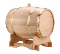 Aoresac Barril de Roble Hecho a Mano de 1,5 Litros con Soporte, Probado a Presión para Detectar Fugas, Grifo Plástico Fácil Dispensar, Mejora el Sabor con el Tiempo (10L)