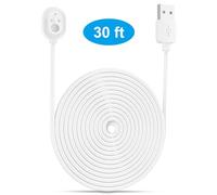 Aoresac Cable de Alimentación Magnetic Arlo Ultra 4K UHD con Cargador Impermeable, Operación Continua para Uso en Exteriores y Interiores, Longitud Adecuada 6m/9m, Cable Blanco Solamente (9m)