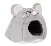 Aoresac Cama suave para hámster con forma de ratón, cálida y acogedora casa para mascotas pequeñas