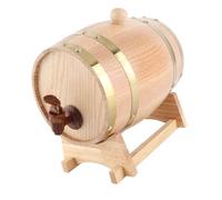 Aoresac Dispensador de Barril de Vino de Whisky de Roble Vintage de 3 Litros con Soporte a Juego, Centro de Mesa para Fiestas, Decoración del Hogar, Ideal para Almacenar Licor,