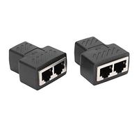 Aoresac Divisor Ethernet RJ45 de 1 a 2 Vías, Datos Físicos, Paquete de 2 | Divisor RJ45, Carcasa de ABS, Uso en Sótano, Compatibilidad con Enrutador TV Box, Transmisión de 8 Pines, Se Requieren