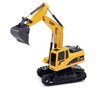 Aoresac Excavadora con Control Remoto Excavadora RC Juguete 1/24 Escala 6CH Pala de Metal Rotación Manual de 270 Grados Reproducción Automática con una Tecla Luces y Sonidos p (2)