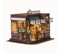 Aoresac Kit de Casa de Muñecas en Miniatura, Juego Modelos Cafetería Encantada, Juguete Construcción Casa Hadas LED para Amantes la Fantasía, Material MDF Ecológico