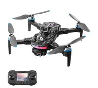 Aoresac Mini Quadcopter Motor sin Escobillas Avión de Control Remoto de Acrobacias 360 ° con Cámara Dual para Principiantes, Adultos, Niños y Niñas, Avión Plegable para Fotografía Aérea (Negro #-1)