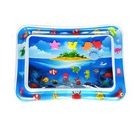 Aoresac Tummy Time Estera de Agua Inflable Estera de Juego Acuático Agua Verano para Bebés PVC Sin BPA A Prueba Fugas Colores Brillantes Juguetes Flotantes Centro (Isla Cuadrada)