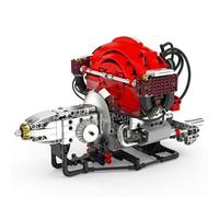 AoreSpty Kit Modelo Motor H4, 868 Piezas con Accionamiento Eléctrico | Modelo de cuatro cilindros opuestos con pistones, correa y servomotor para movimiento eléctrico y observación mecánica.