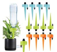 Aoreun 12PCS Riego por Goteo Automático Kit, Dispensador Agua Plantas Riego Goteo Botella, Ajustable Dispositivo de Riego, Autorriego de Planta, Sistema de Riego Automático para Macetas