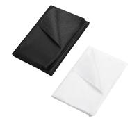 Aoreun 2 Piezas Entretela Termoadhesiva 100 x 100 cm, Tela de Entretela Fusible, Tela de Entretela de Plancha Ligera No Tejida para Reforzar los Pliegues Manualidades Costura (Blanco y Negro)