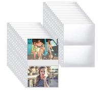 Aoreun 30 Piezas 120 Fundas para Fotos A4 2/3/4, Fundas Transparentes para Tarjetas Postales, 2 Compartimentos, Fundas de Fotos 2 Páginas de Fotos de Doble Cara, Fundas para Tarjetas Fotográficas A5