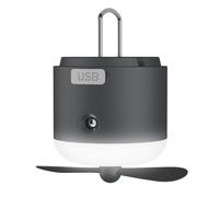 Aoreun 4 en 1 Linterna de Camping, Portátil Lámpara Camping LED con Ventilador, Ricaricabile de Campamento Multifuncional 4 Modalidades de Luz y 2 Modalidades de Ventilación para Camping, Senderismo