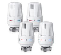 Aoreun 4 Piezas Termostato Radiador, M30 x 1.5 Cabezal Termostatica Radiador, Válvula radiador Calefaccion, Termostato con Posición Cero, Cabezal de Repuesto, Cabezal Termostático para Casa Oficina