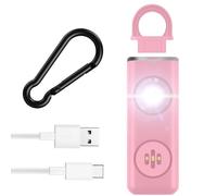 Aoreun Alarma Personal de Emergencia,Alarma Personal autodefensa,130dB Alarma Seguridad Autodefensa con Luz LED Llaveros Llavero de Defensa Personal para Mujeres,Niños,Ancianos,Turno Nocturno-Rosa
